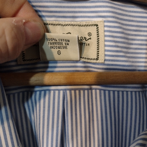 Eddie Bauer size large wrinkle resistant 100% cotton button-down pinstripe shirt - Picture 9 of 9